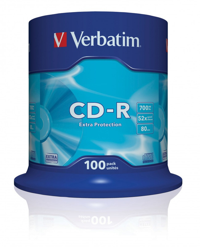 253145 CD-R VERBATIM 700MB 48x Datalife Extra Protection (Tarrina 100)