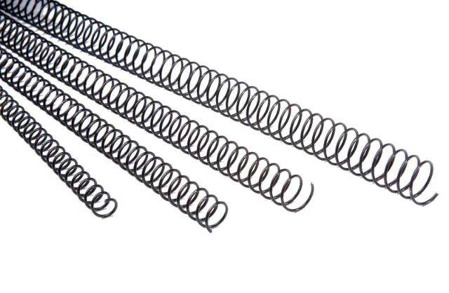 110417 ESPIRAL METALICA 10MM NEGRAS (CJ.100) PASO 5:1 GBC