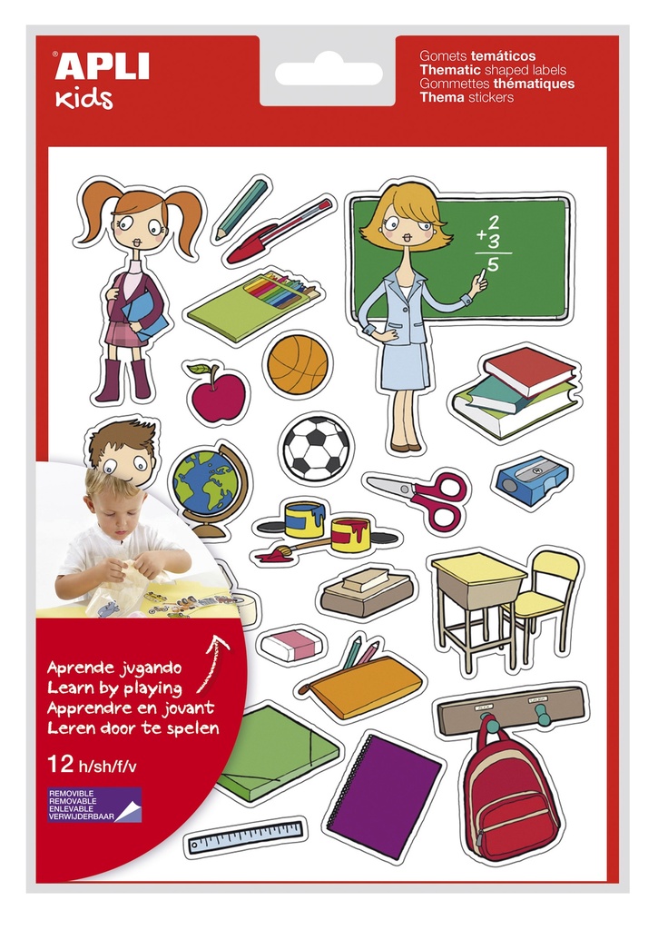 112400 GOMETS LA ESCUELA REMOVIBLES BOLSA 12HJ 300 UDS. APLI 11448