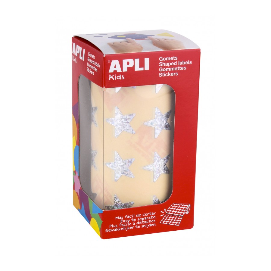 112324 GOMETS METALIZADOS ESTRELLA GRANDES HOLOGRAFICO ROLLO 1416 UDS. APLI 12046