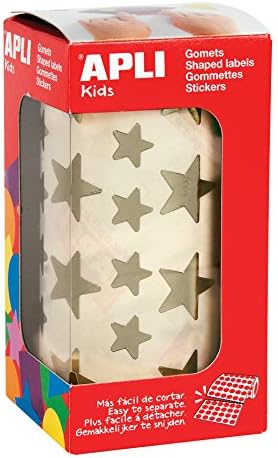 112315 GOMETS METALIZADOS ESTRELLAS GRANDES Y PEQUEÑAS ORO ROLLO 2360 UDS. APLI 11116
