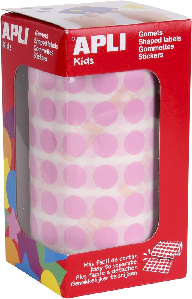 112239 GOMETS REDONDOS 10,5MM ROSA ROLLO 4720 UDS. APLI 11479