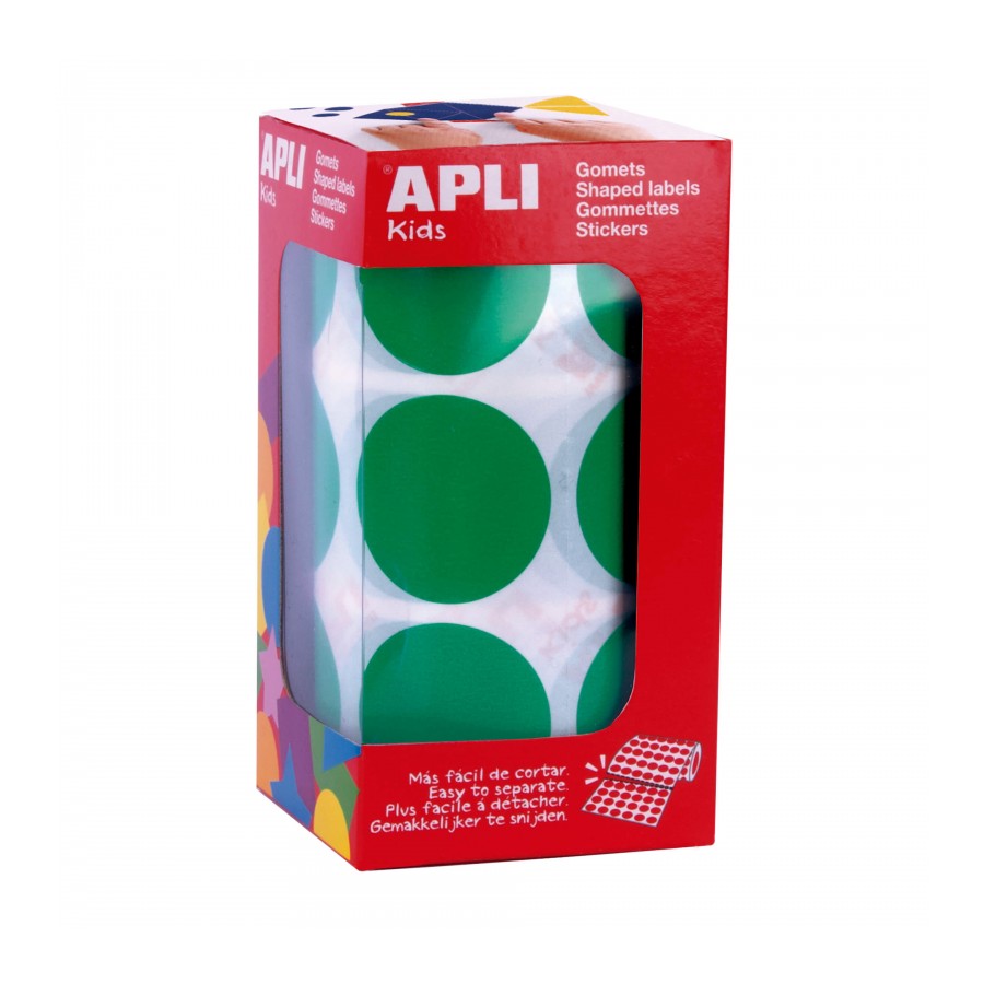 255471 GOMETS XL EN ROLLO REDONDOS Ø 33 COLOR VERDE APLI 17862
