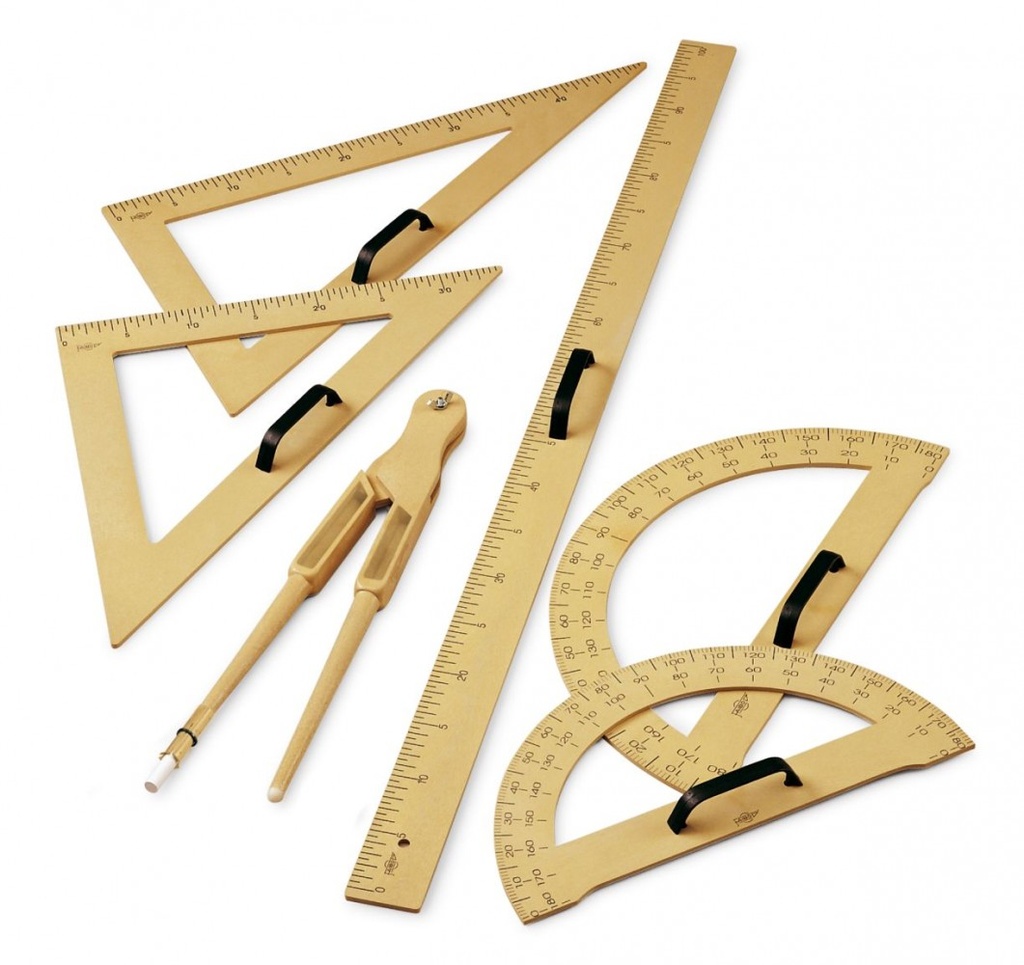 112436 JUEGO 5 PIEZAS PLASTICO IMITACION MADERA (REGLA,CART,SEMINC,COMPAS,ESCUADRA) FAIBO SETP