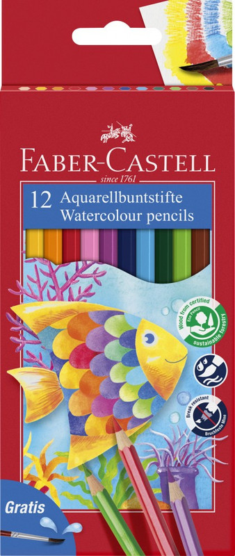 230363 LAPICEROS ACUARELABLES ECOLAPICES 12U C/PINCEL REGALO FABER CASTELL