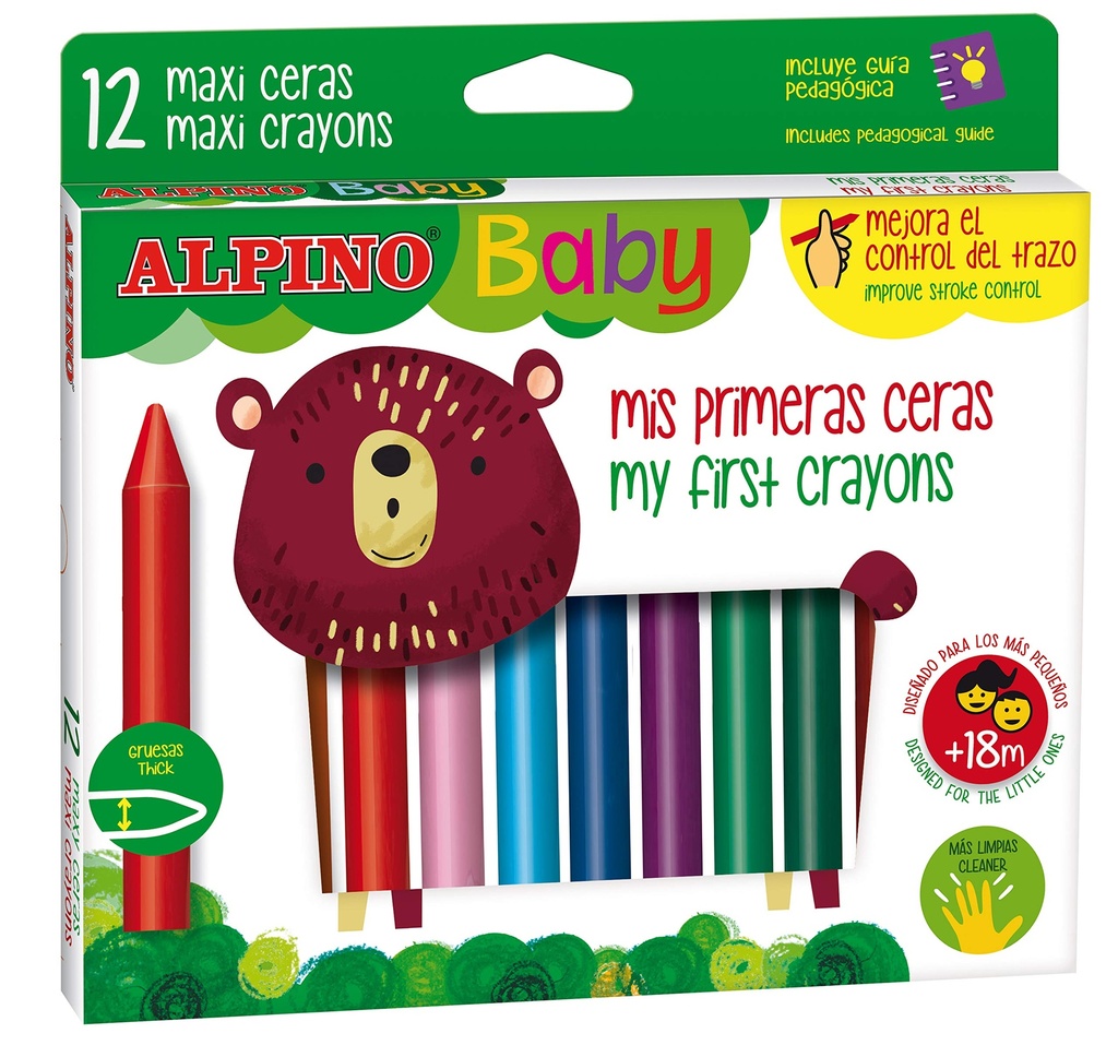 255672 LAPICEROS COLOR ALPINO BABY ESTUCHE 12 UDS.
