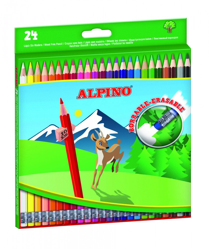256424 LAPICEROS COLOR BORRABLES CJ 24UDS ALPINO