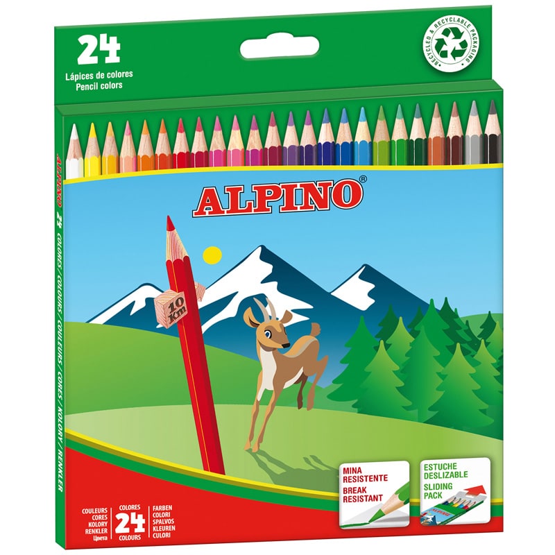 114114 LAPICEROS COLOR CJ24 UDS MINA 3,3MM ALPINO