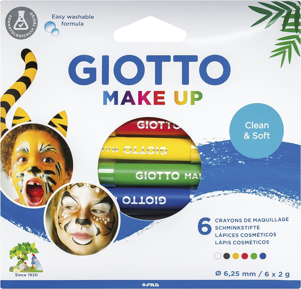 253921 MAQUILLAJES LAPICES SET 6 UDS GIOTTO COLORES CLASICOS