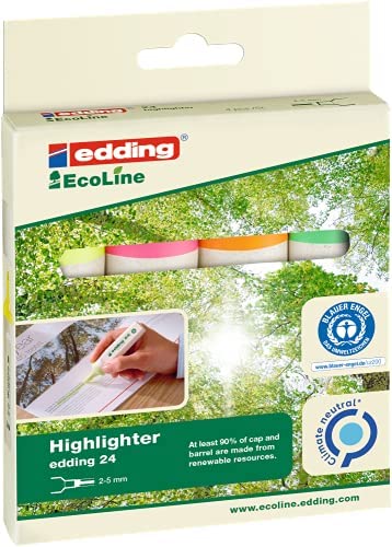 256394 MARCADORES FLUORESCENTES ECOLINE 24 BOLSA DE 4 UDS. VD,NJ,RS,AM FABER CASTELL