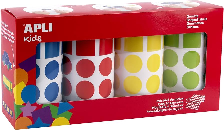 255480 PACK 4 ROLLOS GOMETS GEOMÉTRICOS SURTIDOS 4 U. 20 MM APLI 18804