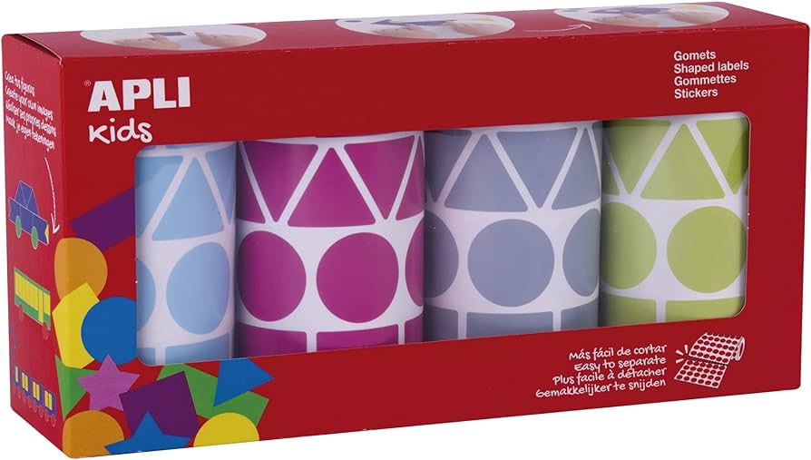256367 PACK 4 ROLLOS GOMETS XL FIGURAS GEOMETRICAS 27MM SURTIDOS (AZ,FUC,GR,VD) 5428 UDS. APLI 19190