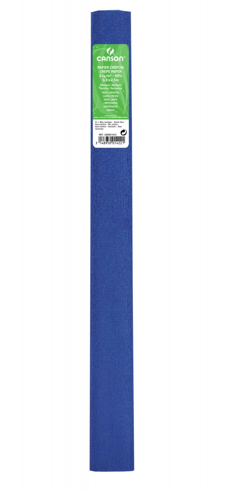 113718 PAPEL CREPE 0,50X2,50M 60% AZUL EXOTICO CANSON