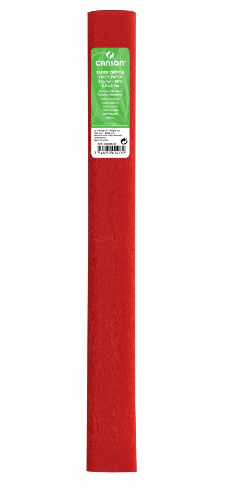 113713 PAPEL CREPE 0,50X2,50M 60% ROJO VIVO CANSON