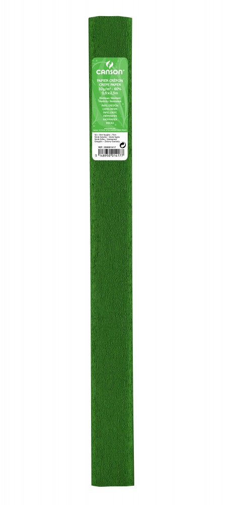 113716 PAPEL CREPE 0,50X2,50M 60% VERDE HELECHO CANSON