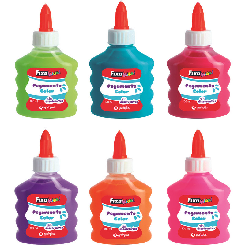 256475 PEGAMENTO COLOR 100ML FIXOKIDS SURT.