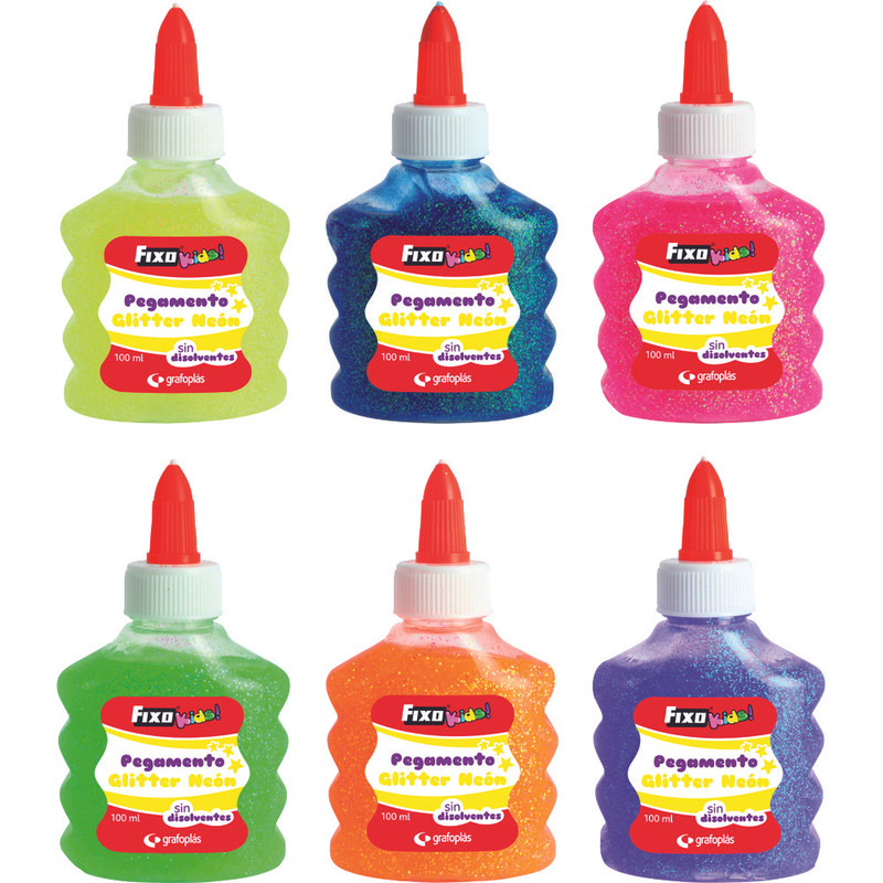 256476 PEGAMENTO PURPU.NEON 100ML FIXOKIDS SURT