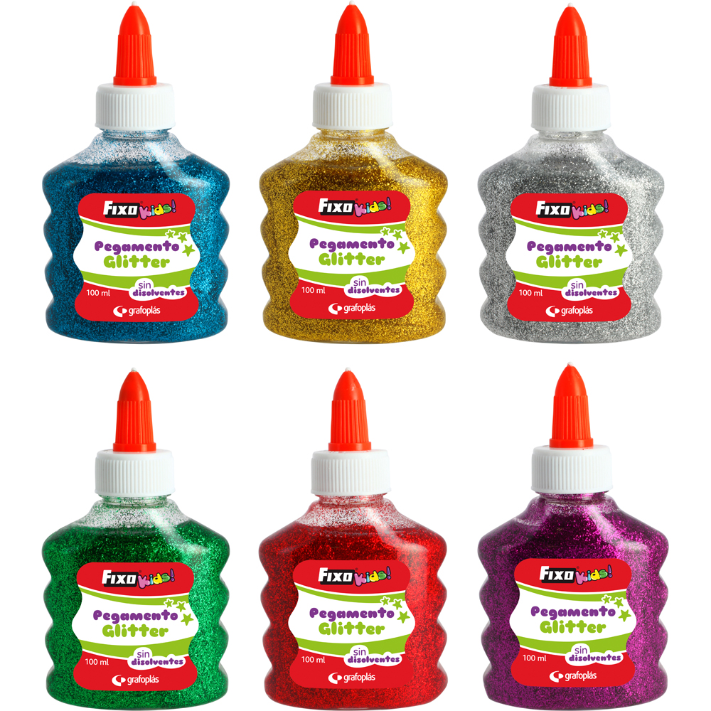 255664 PEGAMENTO PURPURINA 100ML FIXOKIDS SURT. 23799