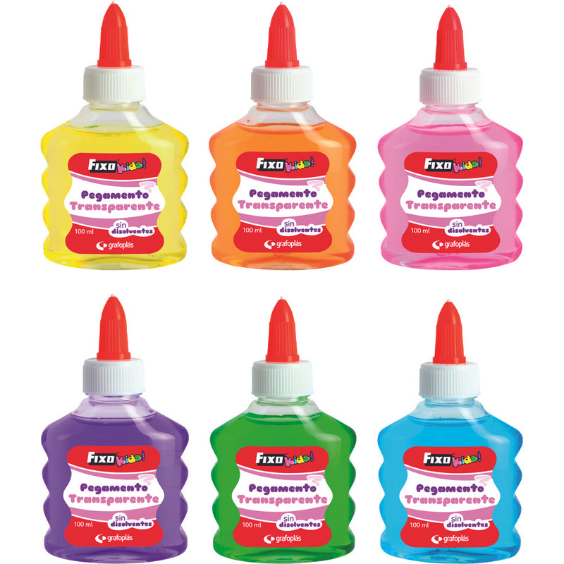 256477 PEGAMENTO TRANSPAR. 100ML FIXOKIDS SURT.