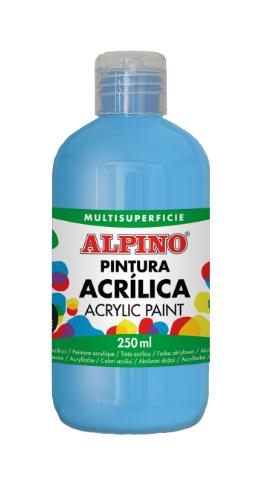 111558 PINTURA ACRILICA BOTELLA 250 ML AZUL CYAN ALPINO