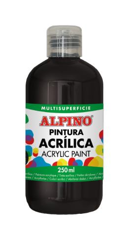 111561 PINTURA ACRILICA BOTELLA 250 ML NEGRO ALPINO