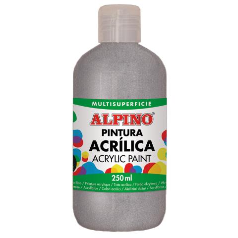 111564 PINTURA ACRILICA BOTELLA 250 ML PLATA ALPINO