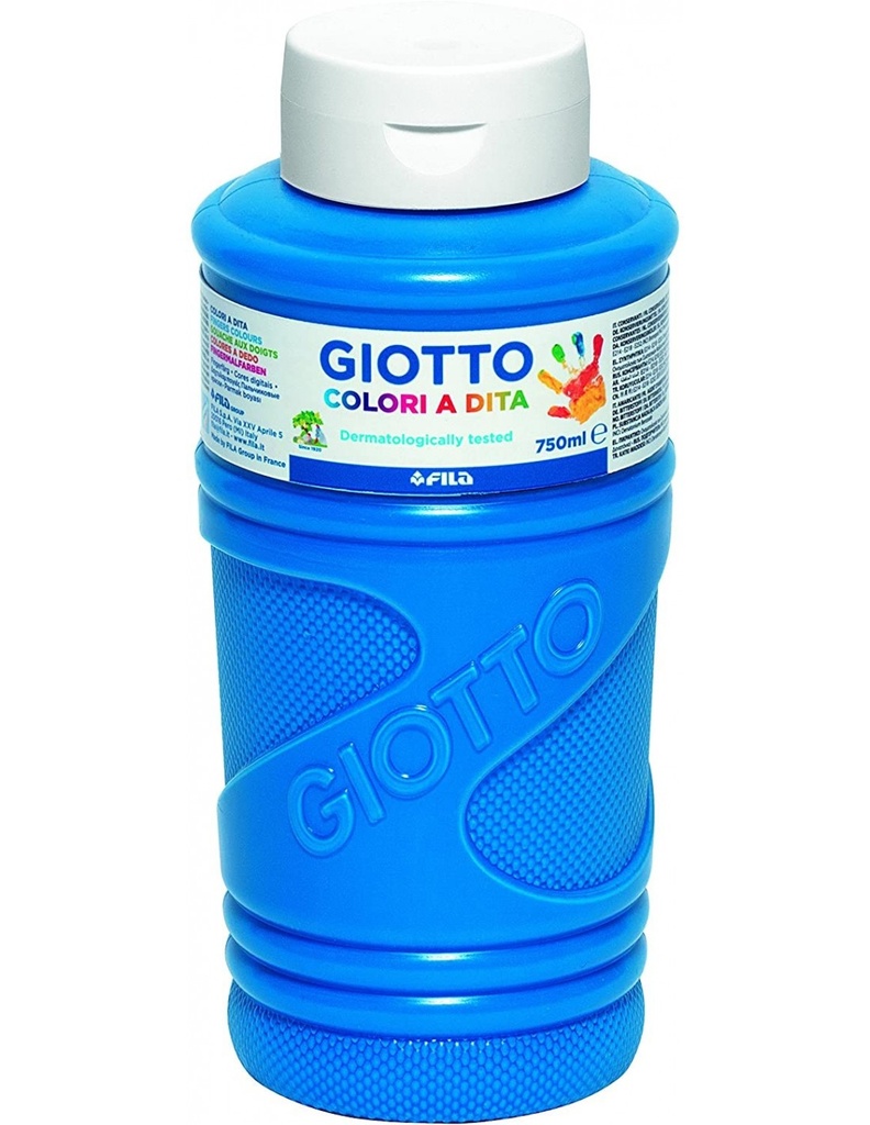 255519 PINTURA DE DEDOS GIOTTO BE-È BOTELLA 750 ML - AZUL CYAN