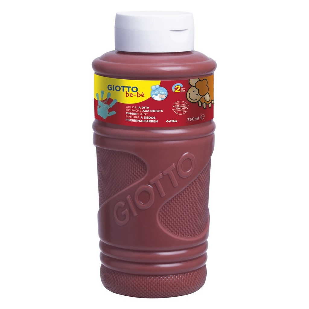 255522 PINTURA DE DEDOS GIOTTO BE-È BOTELLA 750 ML - MARRÓN