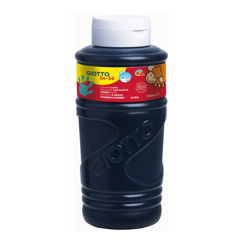 255521 PINTURA DE DEDOS GIOTTO BE-È BOTELLA 750 ML - NEGRO