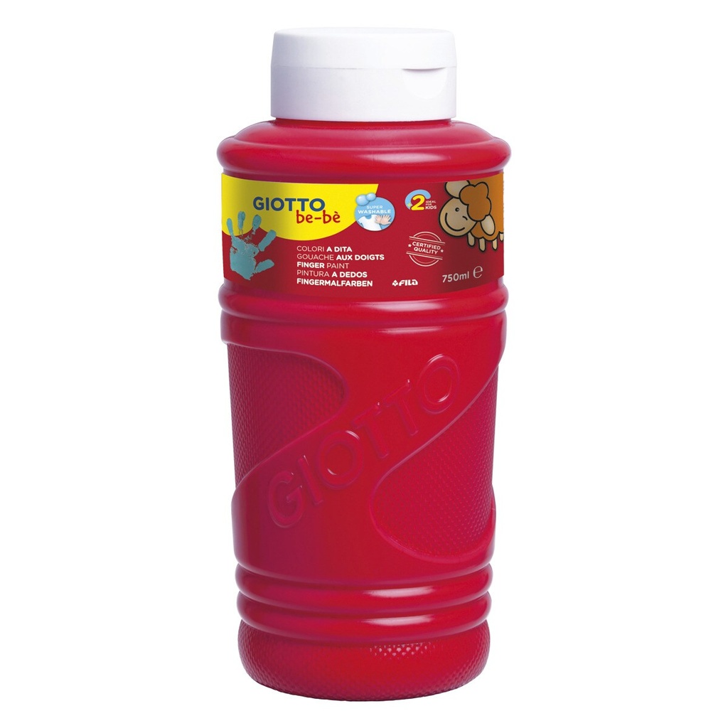 255517 PINTURA DE DEDOS GIOTTO BE-È BOTELLA 750 ML - ROJO