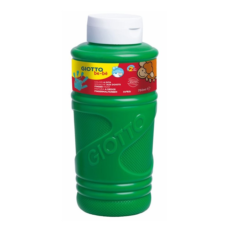 255518 PINTURA DE DEDOS GIOTTO BE-È BOTELLA 750 ML - VERDE