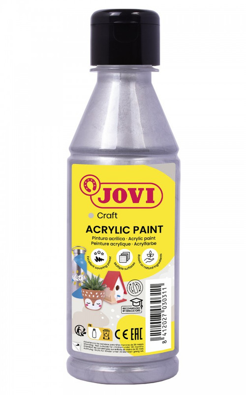 116958 PINTURA MULTIUSOS JOVIDECOR BOTELLA 250 ML PLATA 68037