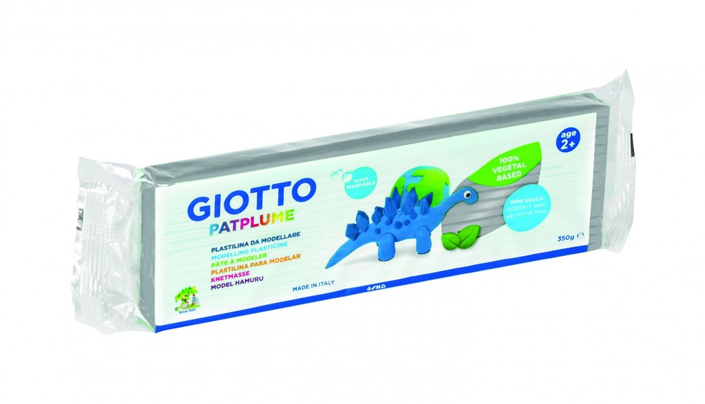 256462 PLASTILINA PATPLUME 350G PLATA GIOTTO