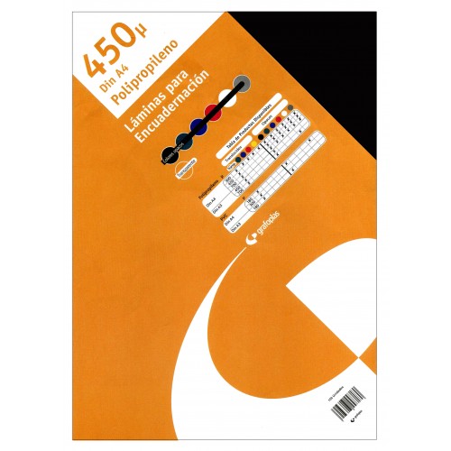 111140 PORTADA PP OPACA 300 MICRAS A4 NEGRO (PACK 100) POLYCOVER GBC