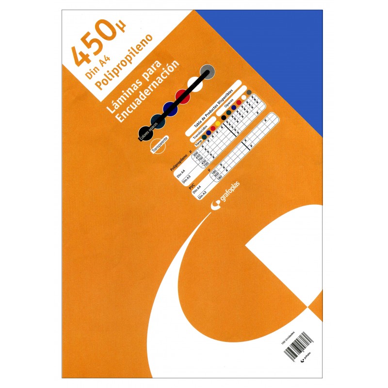 111144 PORTADA PP OPACA 500 MICRAS A4 AZUL (PACK 100) POLYCOVER GBC