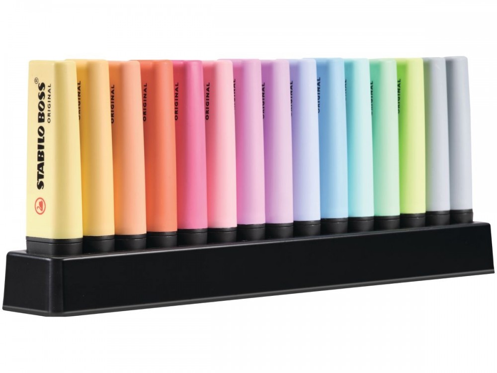 255713 ROTULADOR FLUORESCENTE STABILO BOSS ORIGINAL PASTEL - SET DE MESA 15 UDS PASTEL 7015-02-5