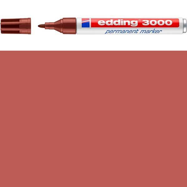 252144 ROTULADOR PERMANENTE EDDING 3000 MARRON PTA.CONICA 1,5-3MM