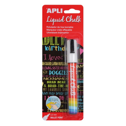 115774 ROTULADOR TIZA LIQUIDA PTA.REDONDA 5,5MM AMARILLO LIQUID CHALK APLI