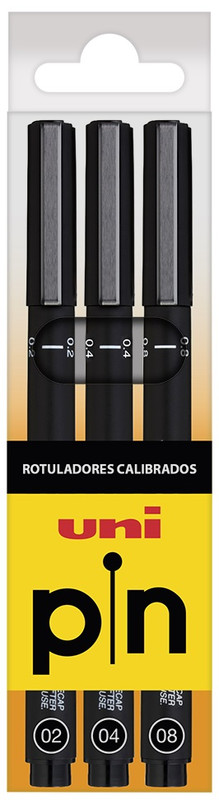 118734 ROTULADORES CALIBRADOS PIN ESTUCHE 02/04/08MM UNIBALL