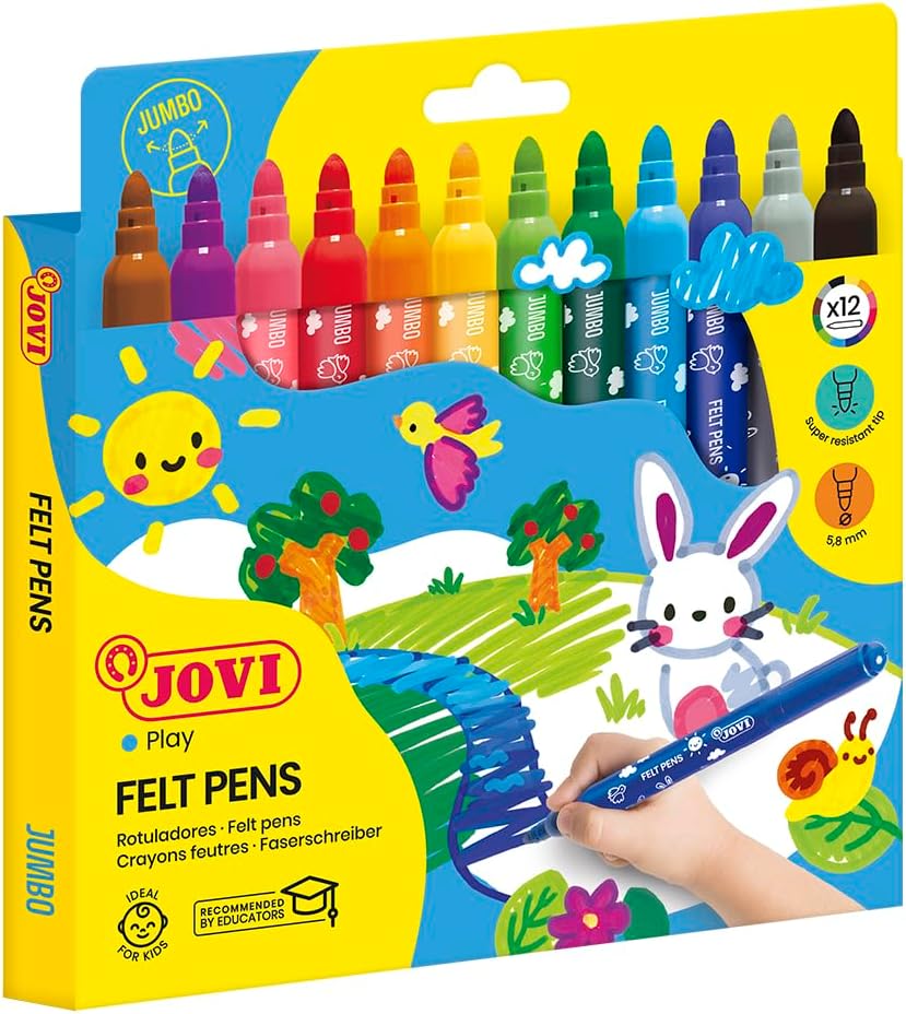 114185 ROTULADORES COLORES GRUESOS CJ.12 UDS. MAXI JOVI 1712