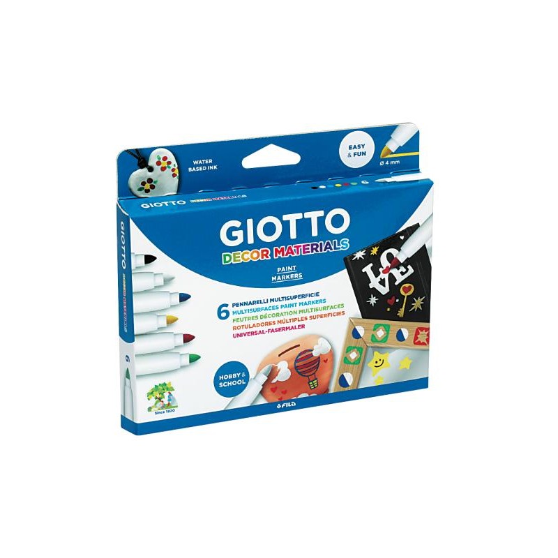 114236 ROTULADORES DECOR MATERIALS CJ.6 UDS. GIOTTO