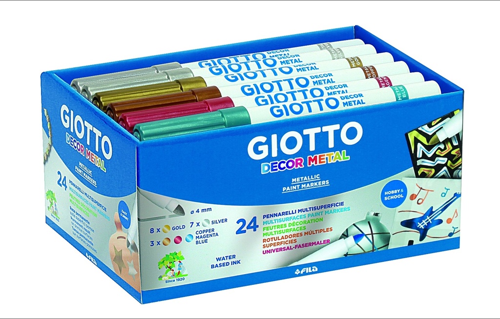 114241 ROTULADORES DECOR METALIC SCHOOL PACK CJ.24 UDS. GIOTTO