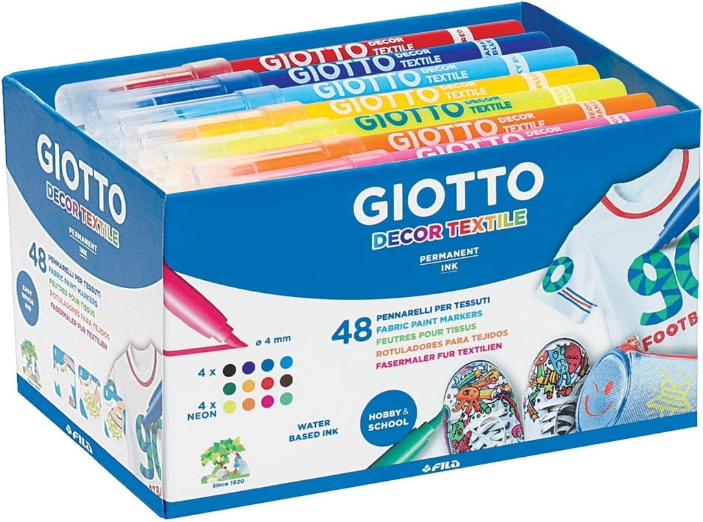 114239 ROTULADORES DECOR TEXTIL SCHOOLPACK 48 UDS. GIOTTO