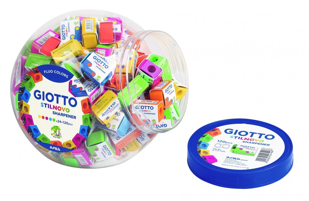 255510 SACAPUNTAS FLUO GIOTTO TARRO 120 UDS.