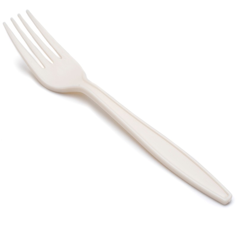 256186 TENEDOR DE MAIZ BIODEGRADABLE 17 cm. BLANCO PAQUETE de 50 (B03324)