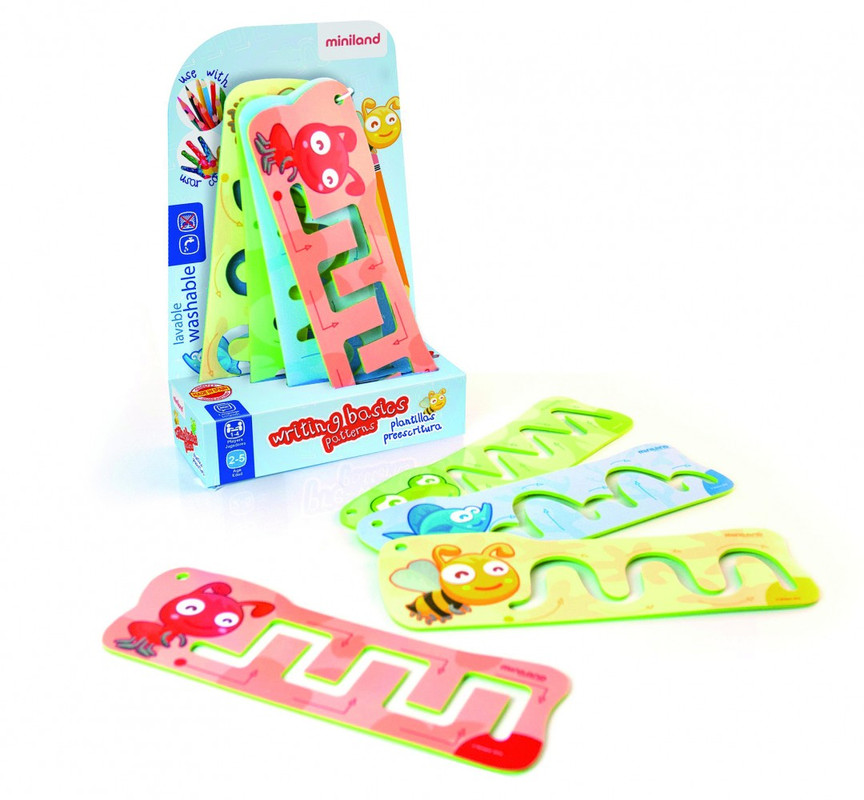 257728 PREWRITING BASICS PATTERNS (4 PLANTILLAS TRAZOS+PLANTILLAS PREESCRITURA) MINILAND 36250