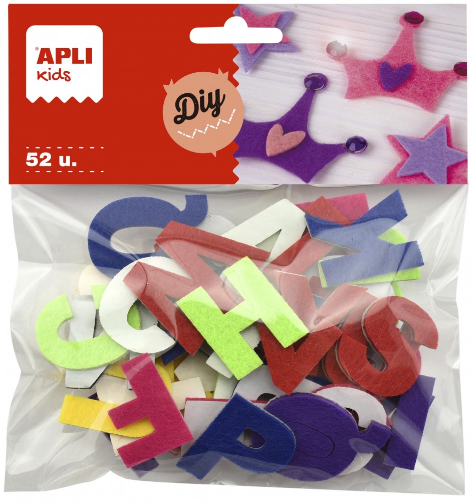 259197 FIGURAS FIELTRO LETRAS 52 UDS. APLI
