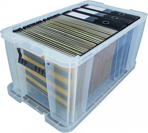 [WFS20W540 CS TP] 253262 CAJA ALMACENAJE APILABLE TAPA Y ASAS LATERALES 54 L. 380X640X310 MM CRISTAL