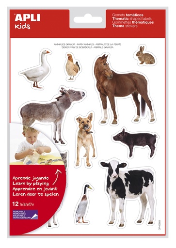 [16620] 250101 GOMETS ANIMALES GRANJA REM 12H 144 UDS APLI 16620