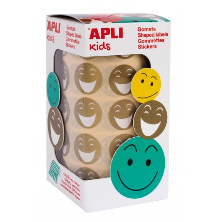 [14374] 116872 GOMETS CARA FELIZ DORADOS ROLLO 900UDS. APLI. 14374